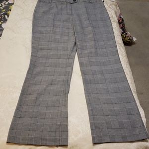 Cream and Black Check Trousers by Calvin Klein